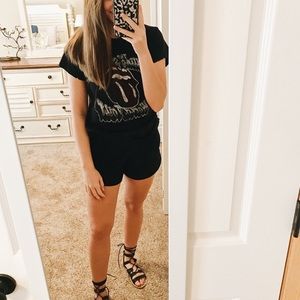 Qupid Black Lace Up Leg Wrap Sandals Size 9